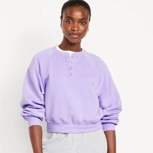 Old Navy Women's Light Purple Henley Sweatshirt